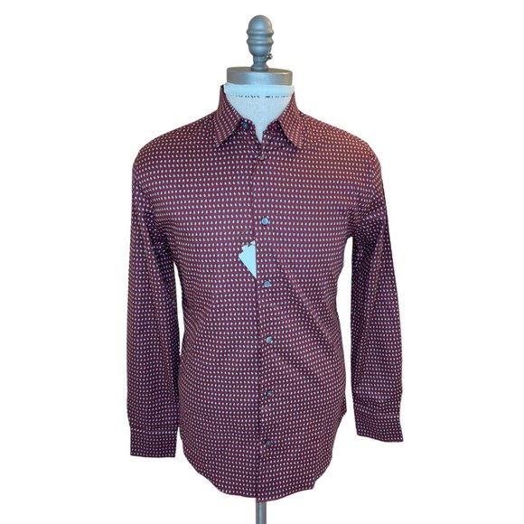 Hermes Penguin Imprinted Fitted Cotton Shirt 15 1/2 39 Blackcurrant France NWT - Picture 6 of 10